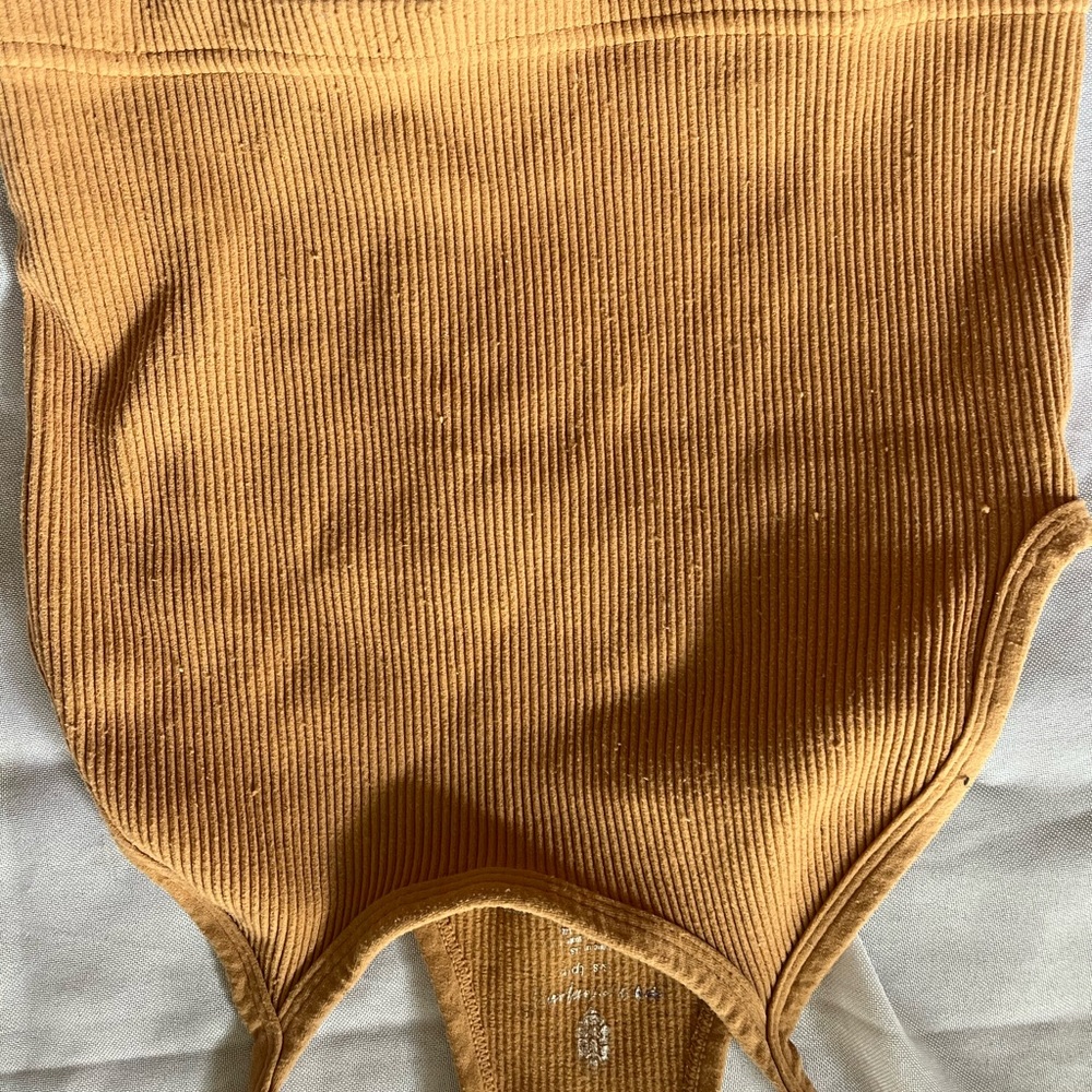 Ribbed Mustard Bodysuit